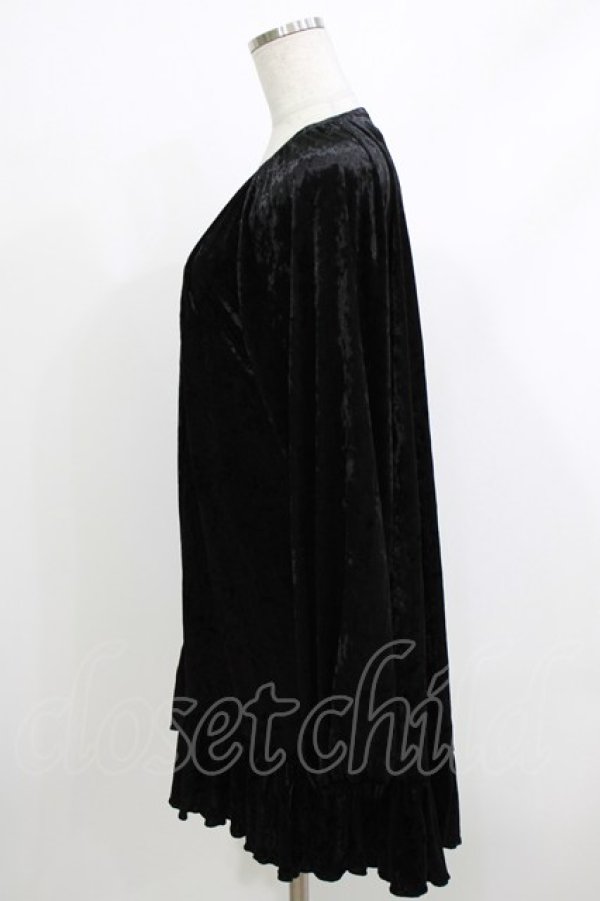 画像2: merry jenny / ベロアロングカーディガン  ブラック H-26-04-10-033-LO-TO-KB-ZH (2)