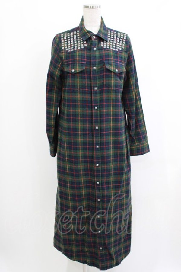 画像1: Candy Stripper / STUDS CHECK ONE-PIECE  グリーン H-26-04-10-035-PU-OP-KB-ZH (1)