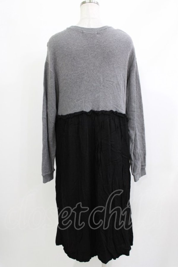 画像3: Candy Stripper / フリルスウェットワンピース  グレー×ブラック H-26-04-10-037-PU-OP-KB-ZH (3)