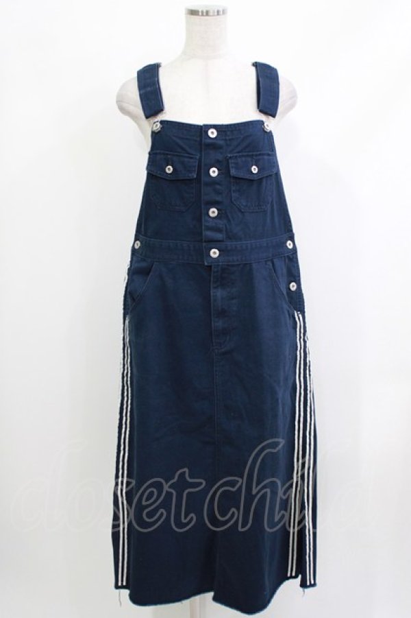 画像1: Candy Stripper / LINEDジャンパースカート  ブルー H-26-04-10-040-PU-OP-KB-ZH (1)