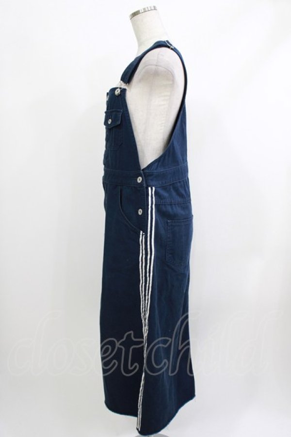 画像2: Candy Stripper / LINEDジャンパースカート  ブルー H-26-04-10-040-PU-OP-KB-ZH (2)