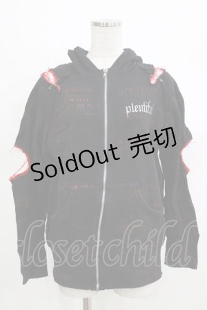 画像: h.NAOTO / プリントダメージパーカー  黒 H-26-04-10-051-HN-TO-AK-ZH