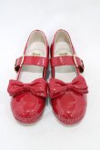 画像1: Amavel / リボン付ストラップパンプス M/23cm~23.5cm レッド H-26-04-10-1001-CA-SH-NS-ZH (1)