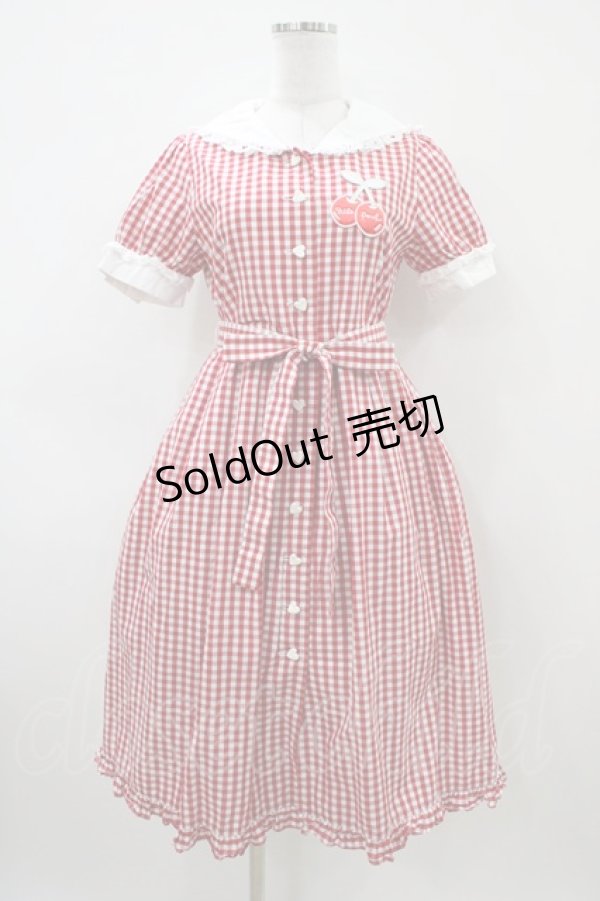画像1: Nile Perch / ギンガムチェックセーラーワンピース Free レッド H-26-04-10-1032-LO-OP-NS-ZH (1)