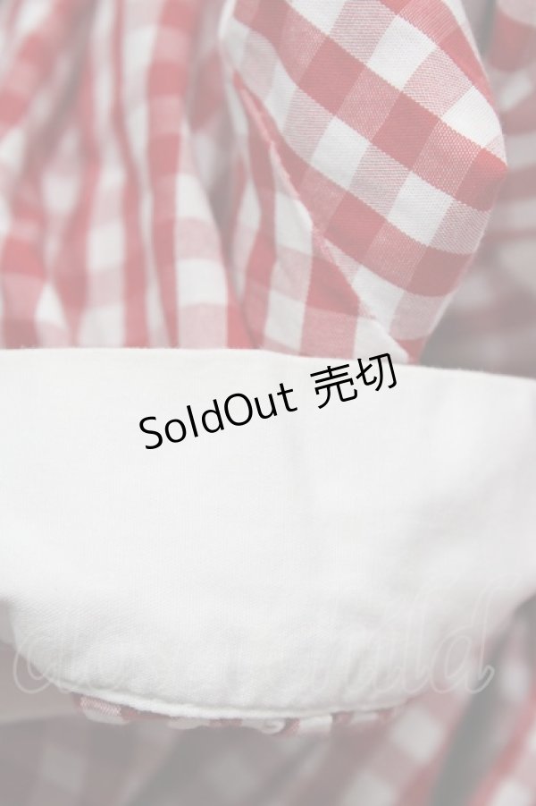 画像4: Nile Perch / ギンガムチェックセーラーワンピース Free レッド H-26-04-10-1032-LO-OP-NS-ZH (4)