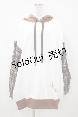 画像: Favorite / チェック切替パーカー Free オフ/ブラウン H-26-04-10-1038-LO-TO-NS-ZH