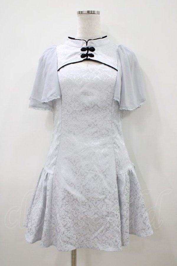 画像1: axes femme POETIQUE / チャイナデザインミニワンピース M グレー H-26-04-10-1039-AX-OP-NS-ZH (1)