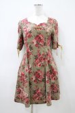 画像1: axes femme / 花柄ワンピース M ベージュ H-26-04-10-1040-AX-BL-NS-ZH (1)