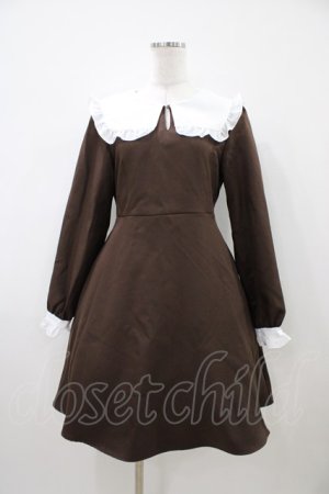 画像: Amavel / セーラーワンピース Free ブラウン H-26-04-10-1041-CA-OP-NS-ZH