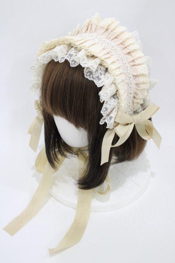 画像1: Hoshibako Works / リリアンヌ姉妹ヘッドドレス  生成り H-26-04-10-1005-LO-AC-NS-ZH (1)