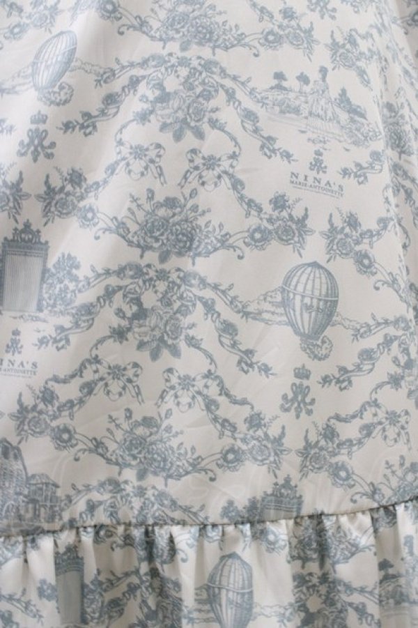 画像3: m petit by misako / MSKトワルドジュイジャンパースカート M オフ/ブルー H-26-04-10-1045-LO-SK-NS-ZH (3)