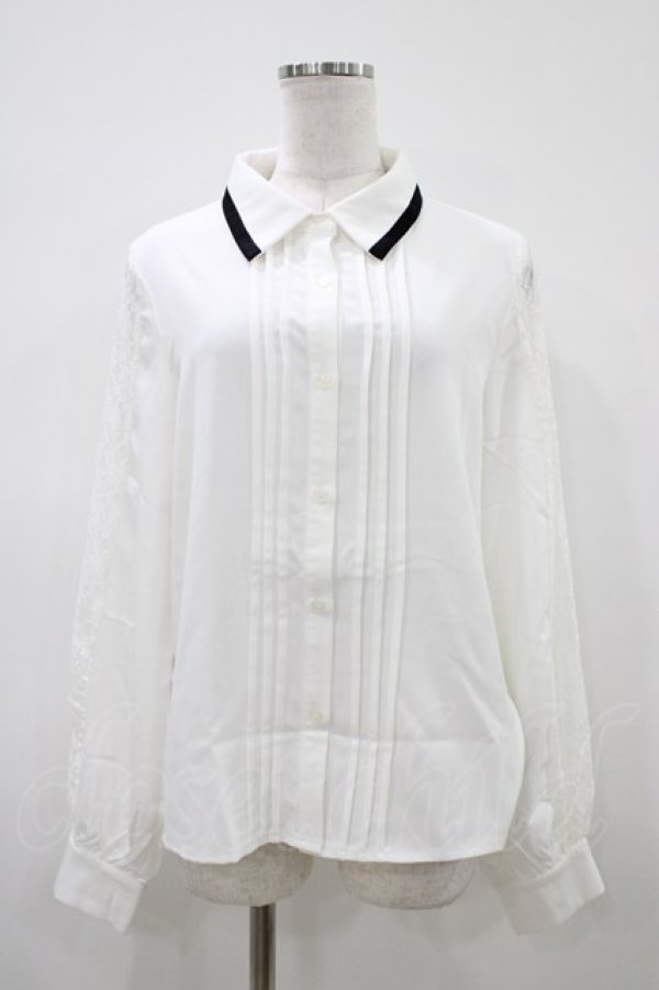 画像1: Favorite / レース切替ブラウス M オフ H-26-04-10-1053-LO-BL-NS-ZH (1)