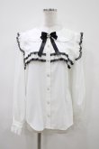 画像1: Secret Honey / パールリボンブラウス Free オフ/ブラック H-26-04-10-1054-CA-BL-NS-ZH (1)