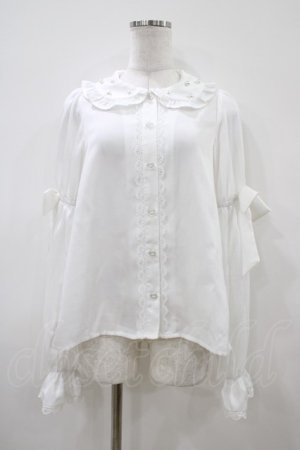 画像: Chalmiere / 長袖ヴィンテージサテンブラウス M オフ H-26-04-10-1056-0-BL-NS-ZH