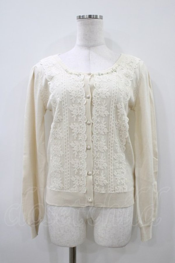 画像1: axes femme / レース使いカーディガン M オフ H-26-04-10-1060-AX-TO-NS-ZH (1)