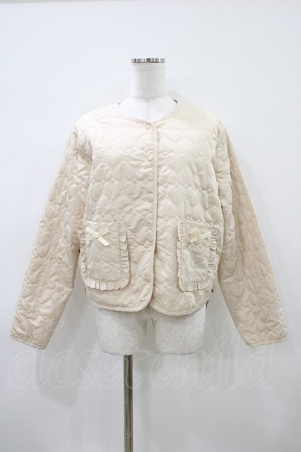 画像1: m petit by misako / シナモンタフタハートキルトJK L アイボリー H-26-04-10-1061-LO-JA-NS-ZH (1)