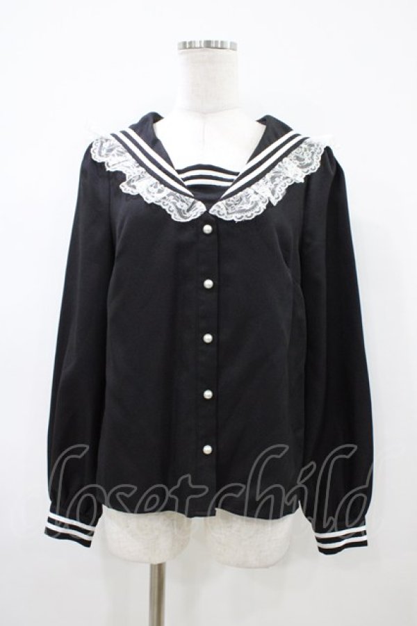 画像1: MA*RS / セーラーブラウス Free ブラック H-26-04-10-1065-EL-BL-NS-ZH (1)