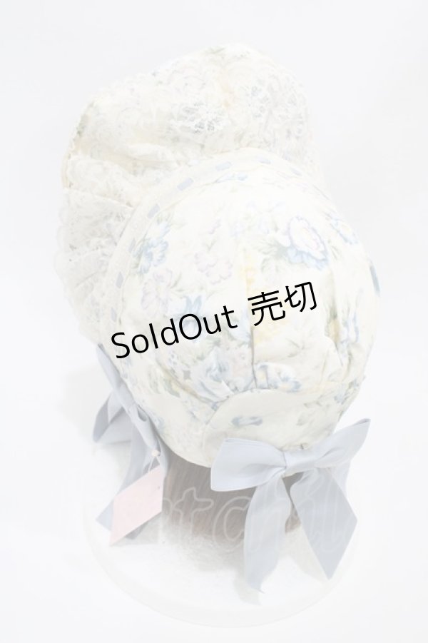 画像2: metamorphose / ロザリーフリルボンネット  パウダーブルー H-26-04-10-1007-ME-AC-NS-ZH (2)