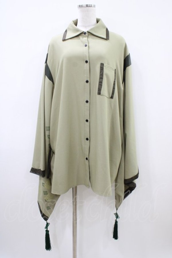 画像1: Favorite / 和袖ブラウス M カーキ H-26-04-10-1067-LO-BL-NS-ZH (1)