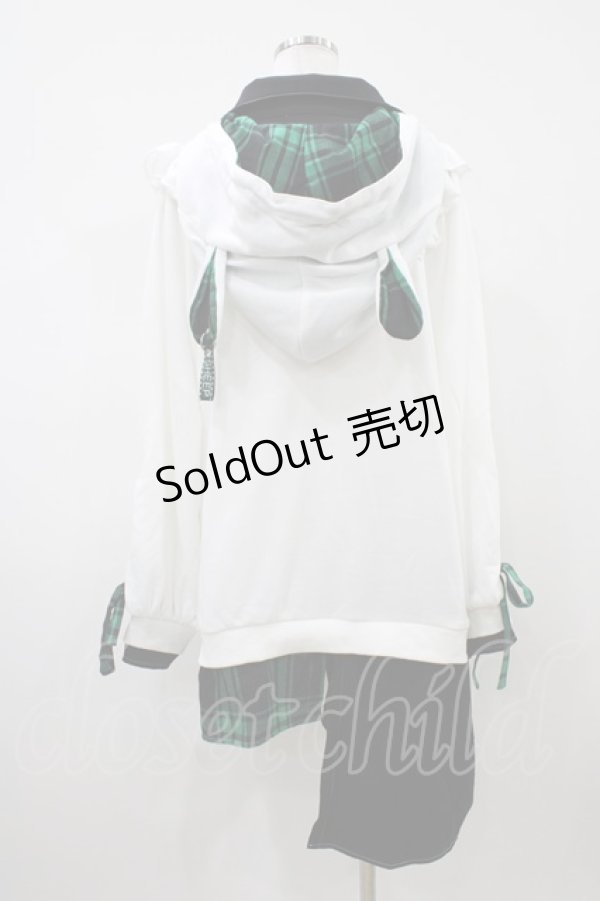 画像2: Favorite / レイヤード風パーカー Free オフ/グリーン H-26-04-10-1068-LO-TO-NS-ZH (2)