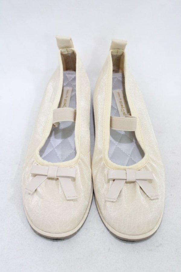 画像1: m petit by misako / AMリボンバレエシューズ S アイボリー H-26-04-10-1002-LO-SH-NS-ZH (1)