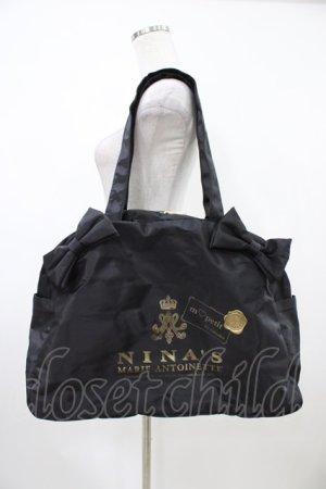 画像: m petit by misako / NINA’Sコラボ ボストンバッグ  ブラック H-26-04-10-1019-LO-BG-NS-ZH