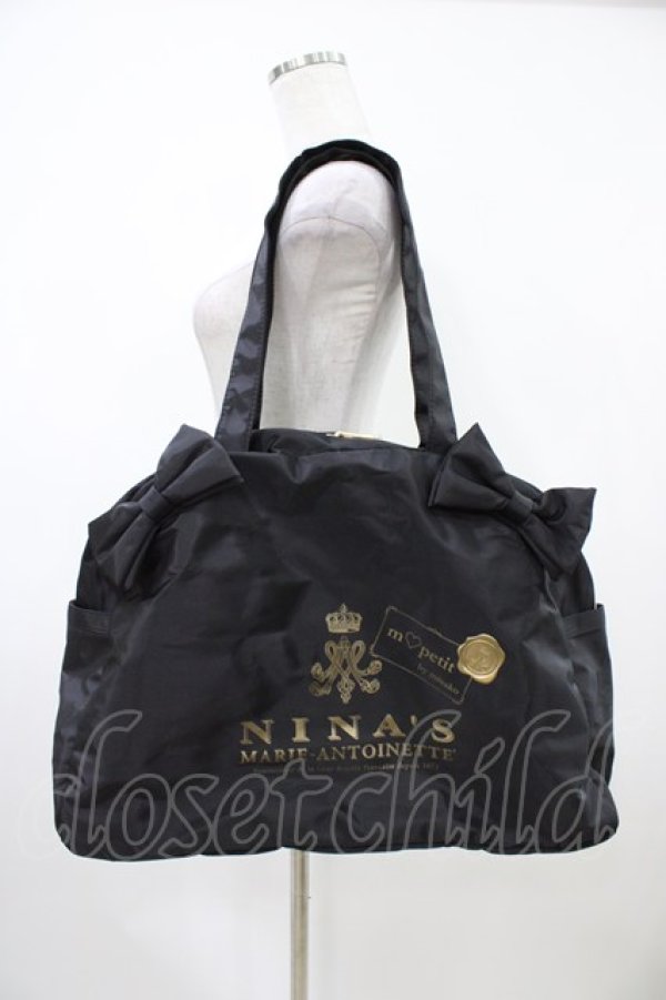 画像1: m petit by misako / NINA’Sコラボ ボストンバッグ  ブラック H-26-04-10-1019-LO-BG-NS-ZH (1)