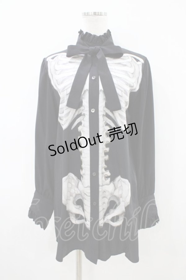 画像1: Royal Princess Alice / Madhatter's Tea Party ・まくら くらまコラボ スケルトンブラウス Free ブラック H-26-04-10-1022-LO-BL-NS-ZH (1)