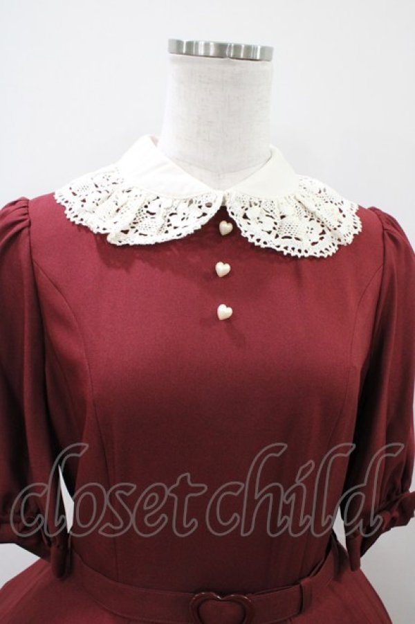 画像4: Innocent World / ハートのサーキュラーフレアーワンピース(五分袖) L ボルドー H-26-04-10-1023-IW-OP-NS-ZH (4)