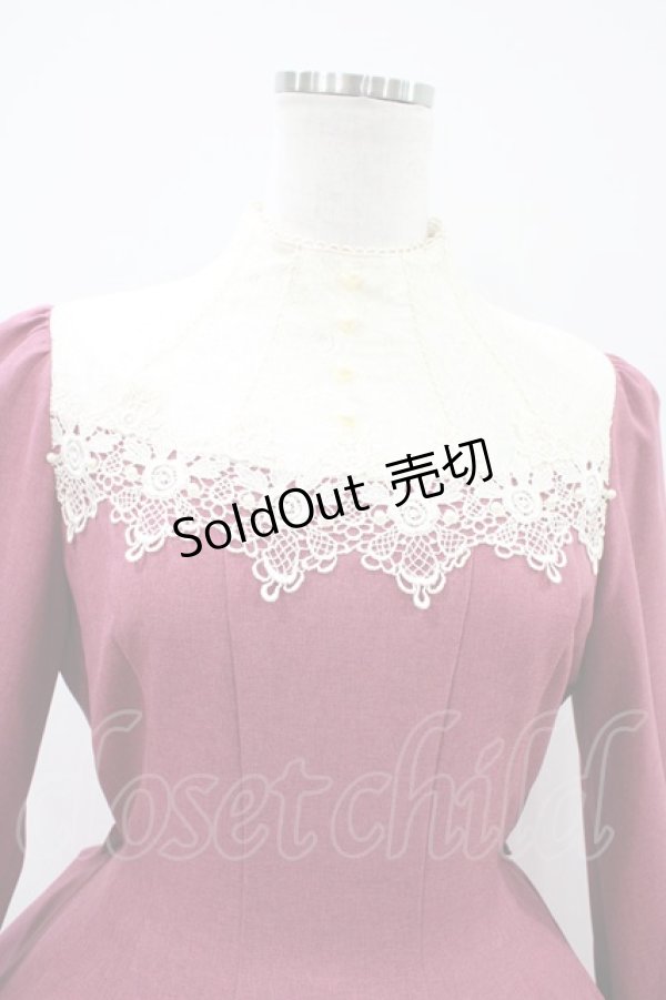 画像4: Innocent World / エヴァワンピース M ローズレッド×生成/Rose Red×Beige H-26-04-10-1024-IW-OP-NS-ZH (4)