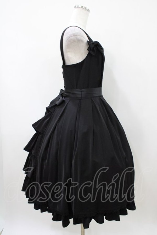 画像3: LIEF / ノーブルシフォンバッスルジャンパースカート M ブラック H-26-04-10-1027-LO-OP-NS-ZH (3)