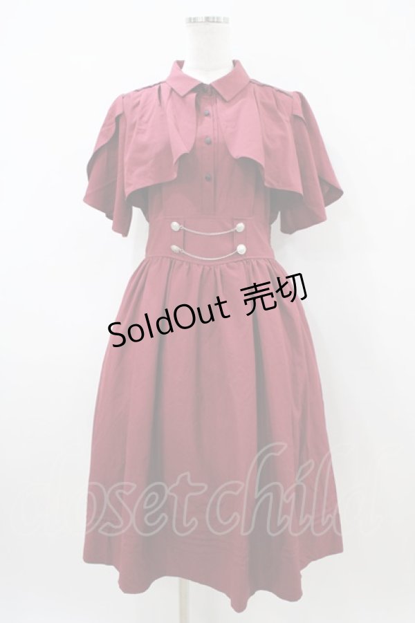 画像1: axes femme / チェーン付ハイウエストワンピース Free レッド H-26-04-10-1030-AX-OP-NS-ZH (1)