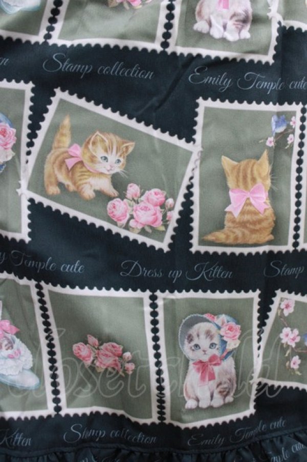 画像4: Emily Temple cute / Kitten Stamp Collectionロングワンピース  グリーン H-26-04-10-005-ET-OP-KB-ZH (4)