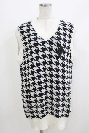 画像: NieR Clothing / ニットベスト  千鳥柄（白×黒） H-26-04-10-053-PU-TO-KB-ZH