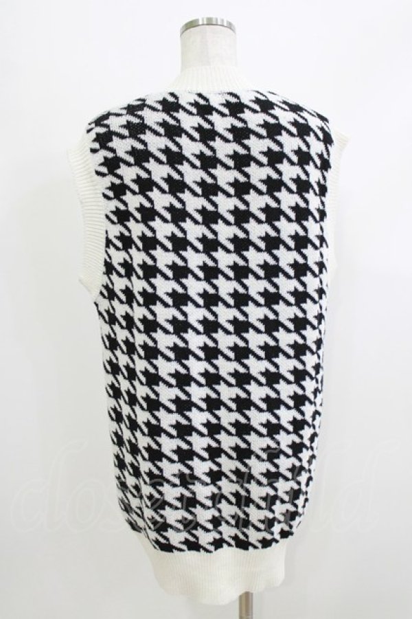 画像3: NieR Clothing / ニットベスト  千鳥柄（白×黒） H-26-04-10-053-PU-TO-KB-ZH (3)