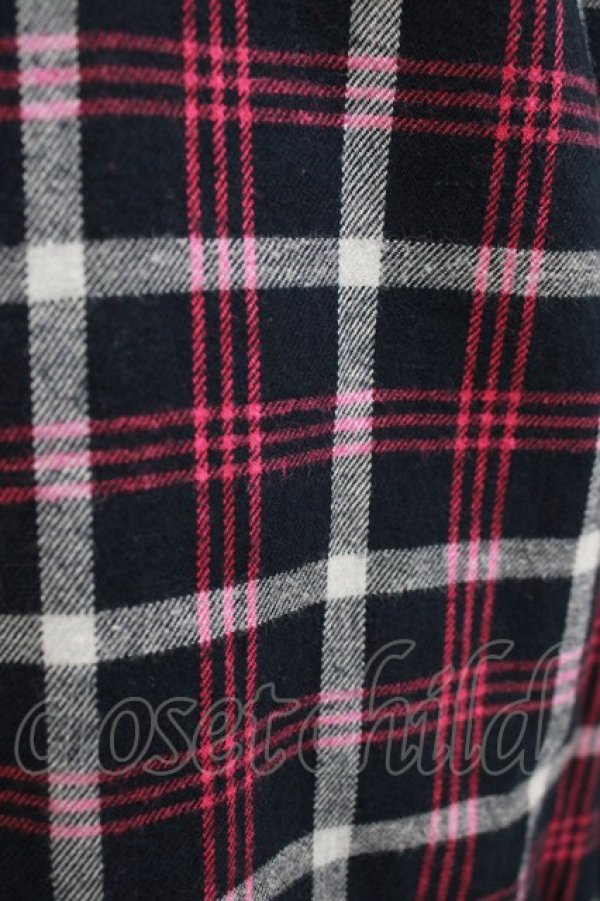 画像4: PEACE NOW / チェックシャツワンピース  ネイビー H-26-04-10-054-PU-OP-KB-ZH (4)