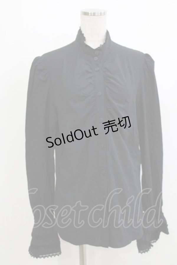 画像1: Moi-meme-Moitie / 3段フリルブラウス  ブラック H-26-04-10-055-MO-BL-KB-ZH (1)