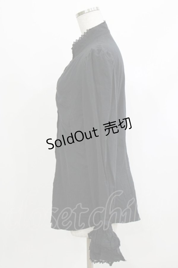 画像2: Moi-meme-Moitie / 3段フリルブラウス  ブラック H-26-04-10-055-MO-BL-KB-ZH (2)