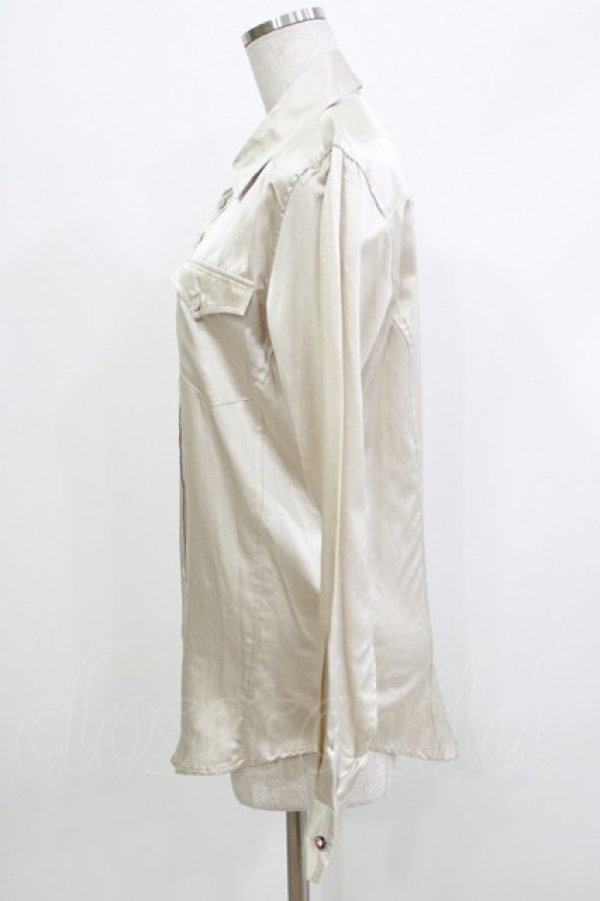 画像2: GADGET GROW / サテンロングスリーブブラウス  ベージュ H-26-04-10-057-GO-BL-KB-ZH (2)