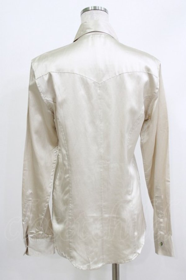 画像3: GADGET GROW / サテンロングスリーブブラウス  ベージュ H-26-04-10-057-GO-BL-KB-ZH (3)