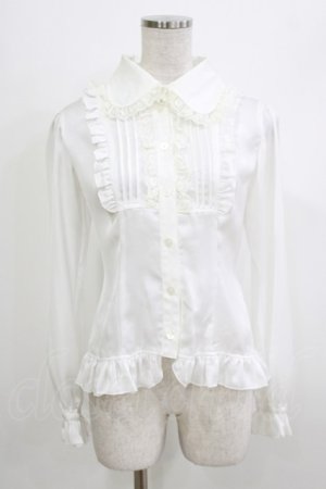 画像: ATELIER PIERROT / ヨーク切替ブラウス  ホワイト H-26-04-10-058-EL-BL-KB-ZH