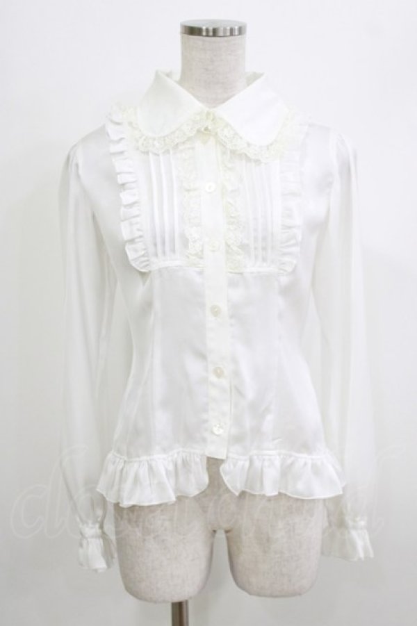 画像1: ATELIER PIERROT / ヨーク切替ブラウス  ホワイト H-26-04-10-058-EL-BL-KB-ZH (1)