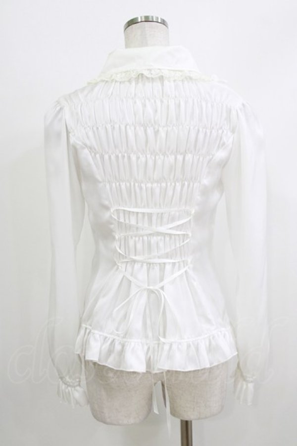 画像3: ATELIER PIERROT / ヨーク切替ブラウス  ホワイト H-26-04-10-058-EL-BL-KB-ZH (3)
