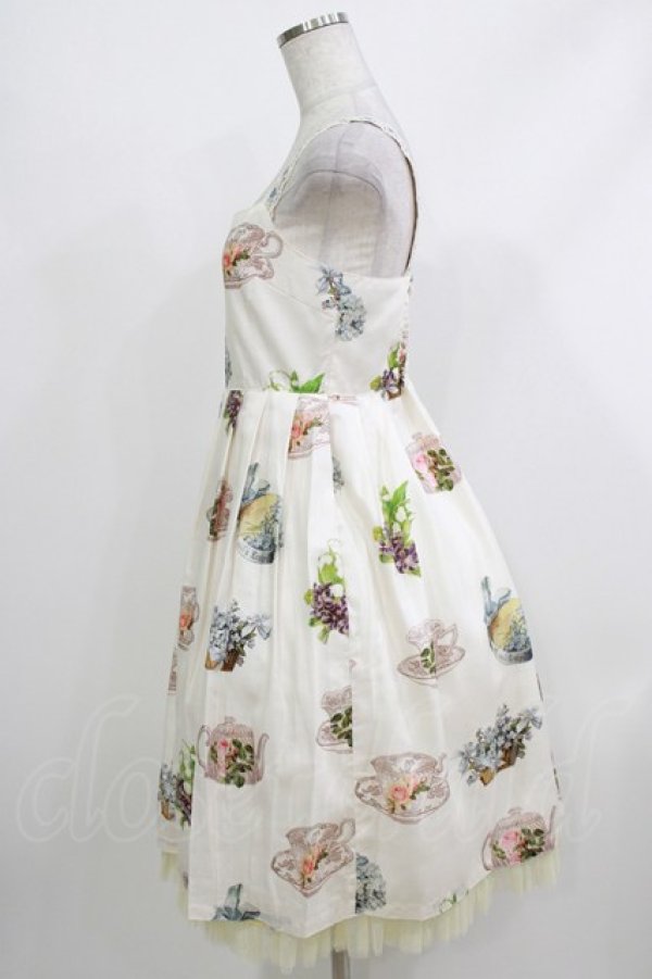 画像2: Emily Temple cute / Flower TEA PARTYキャミソールワンピース  オフホワイト H-26-04-10-006-ET-OP-KB-ZH (2)