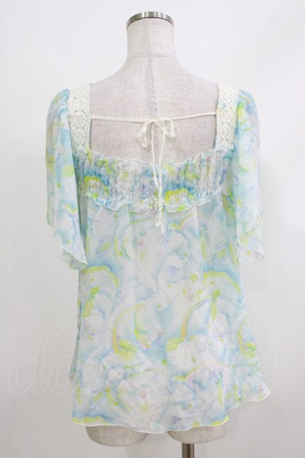 画像3: Candy Stripper / プリントシアートップス  サックス H-26-04-10-059-PU-TO-KB-ZH (3)