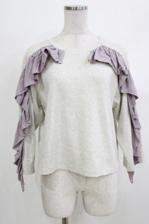 画像: merry jenny / フリルトップス  グレー H-26-04-10-060-LO-TO-KB-ZH