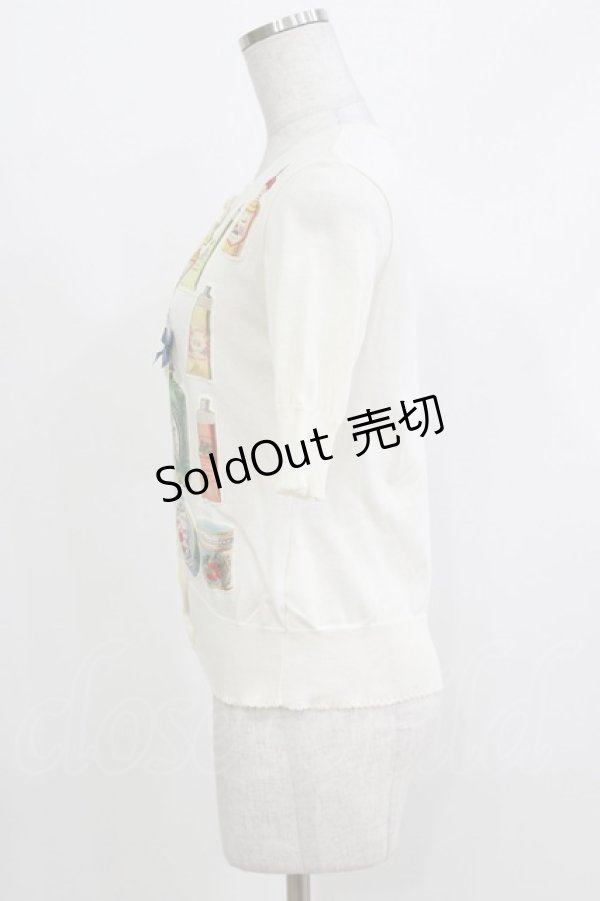 画像2: Jane Marple / Savons du Bonheurのデコパージュカーディガン  アイボリー H-26-04-10-065-JM-TO-KB-ZH (2)