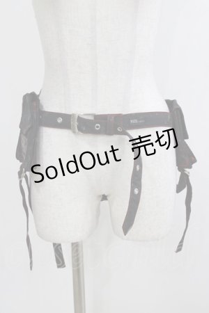 画像: HN+nois / ウエストポーチ  黒×赤 H-26-04-10-070-HN-BG-AK-ZH