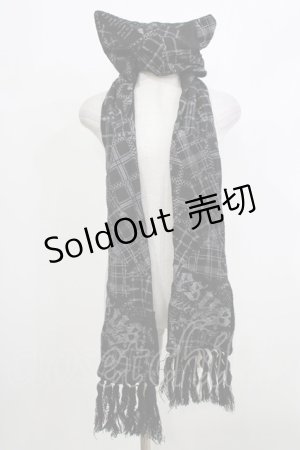 画像: h.NAOTO / 猫耳フード付きニットストール  黒 H-26-04-10-071-HN-ZA-AK-ZH