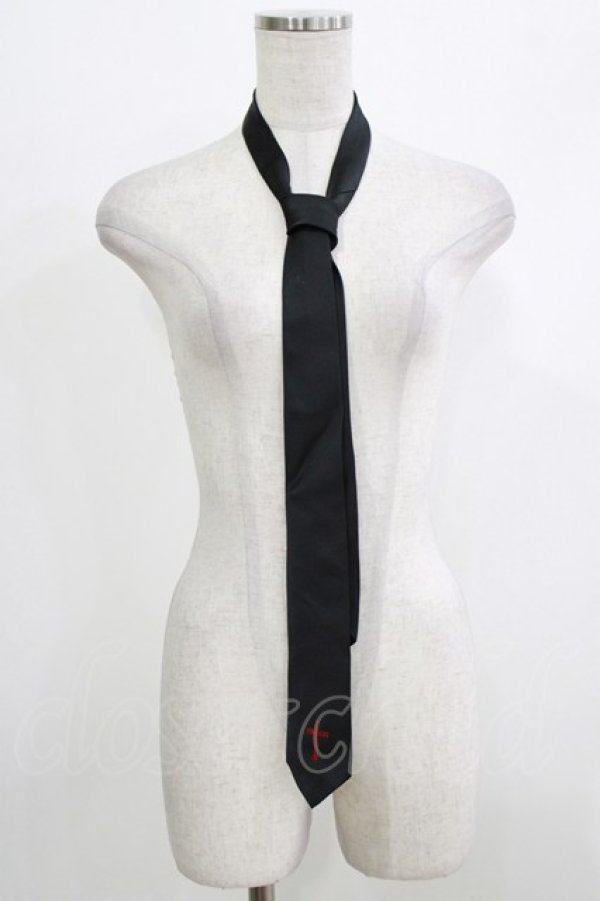 画像1: BPN / ロゴ刺繍ネクタイ  黒 H-26-04-10-072-GO-ZA-AK-ZH (1)